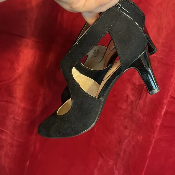 Life Stride Black Retro Heels 7.5 Wide - Picture 3 of 6